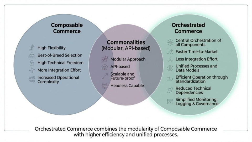 EN Infografik Composable Commerce vs Orchestrated Commerce