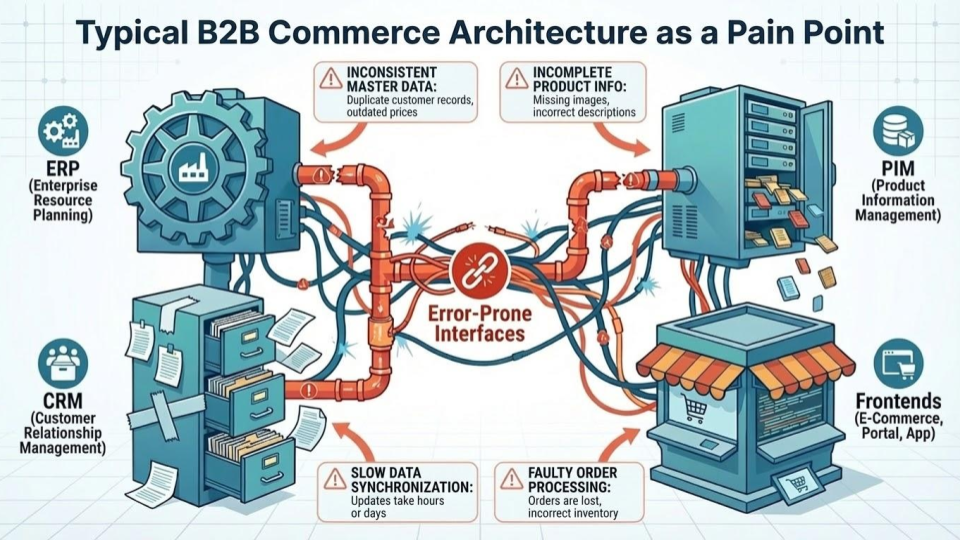 EN Infografik Typical B2B commerce architecture